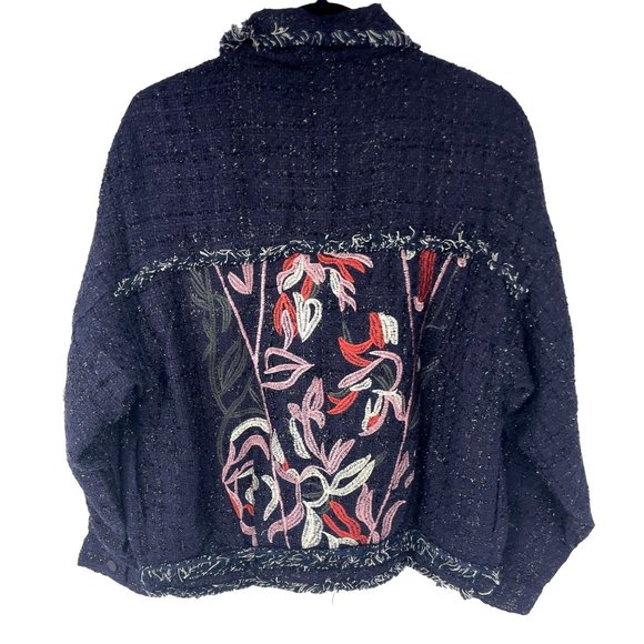 Anthropologie Foxiedox Jacket with Floral Takeo Embroidery Size L - Picture 2 of 3